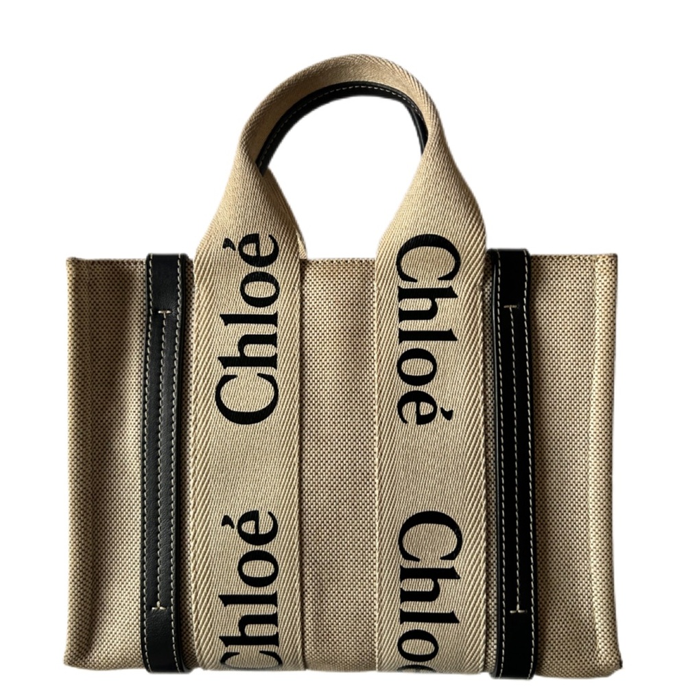 Chloé Woody Beige and Midnight Tote Bag